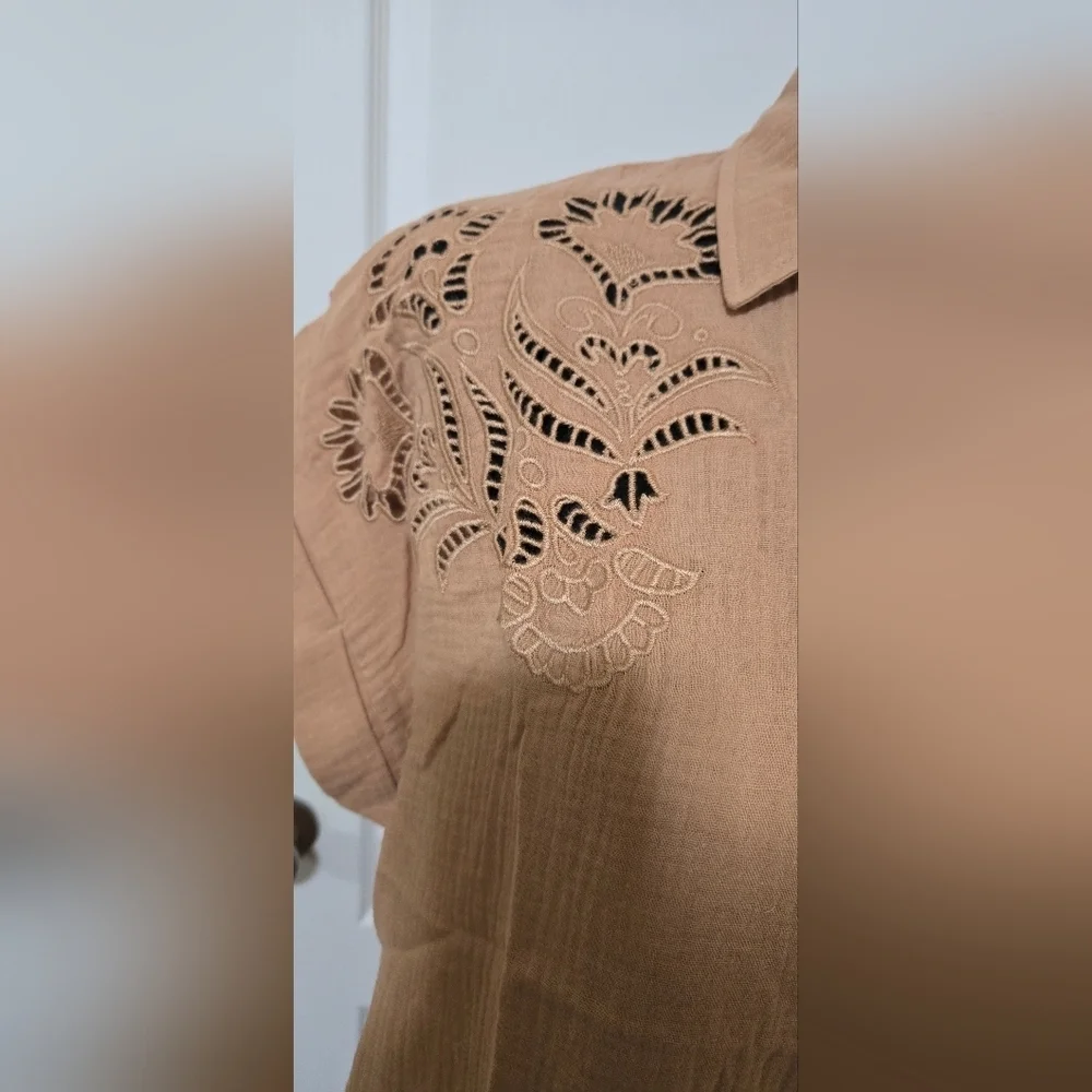 EASEL Embroidered Shirt Dress #484-489 - Picture 7 of 12